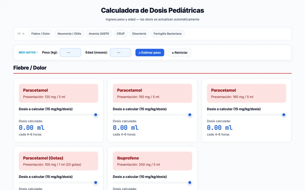 Captura de Dosis Pediátricas