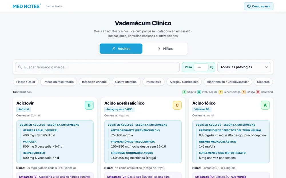 Captura de Vademécum Clínico