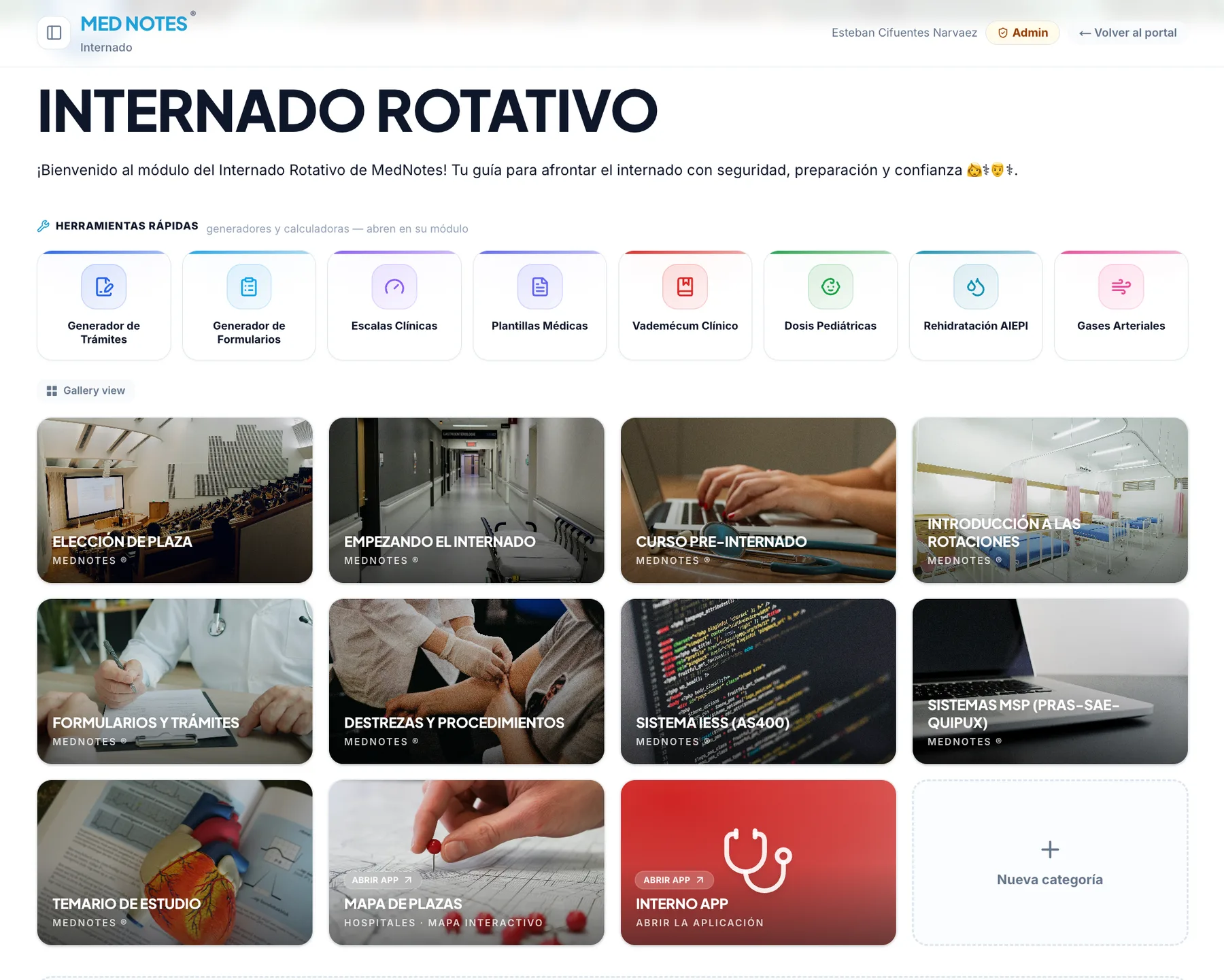 Módulo Internado Rotativo en la plataforma MedNotes