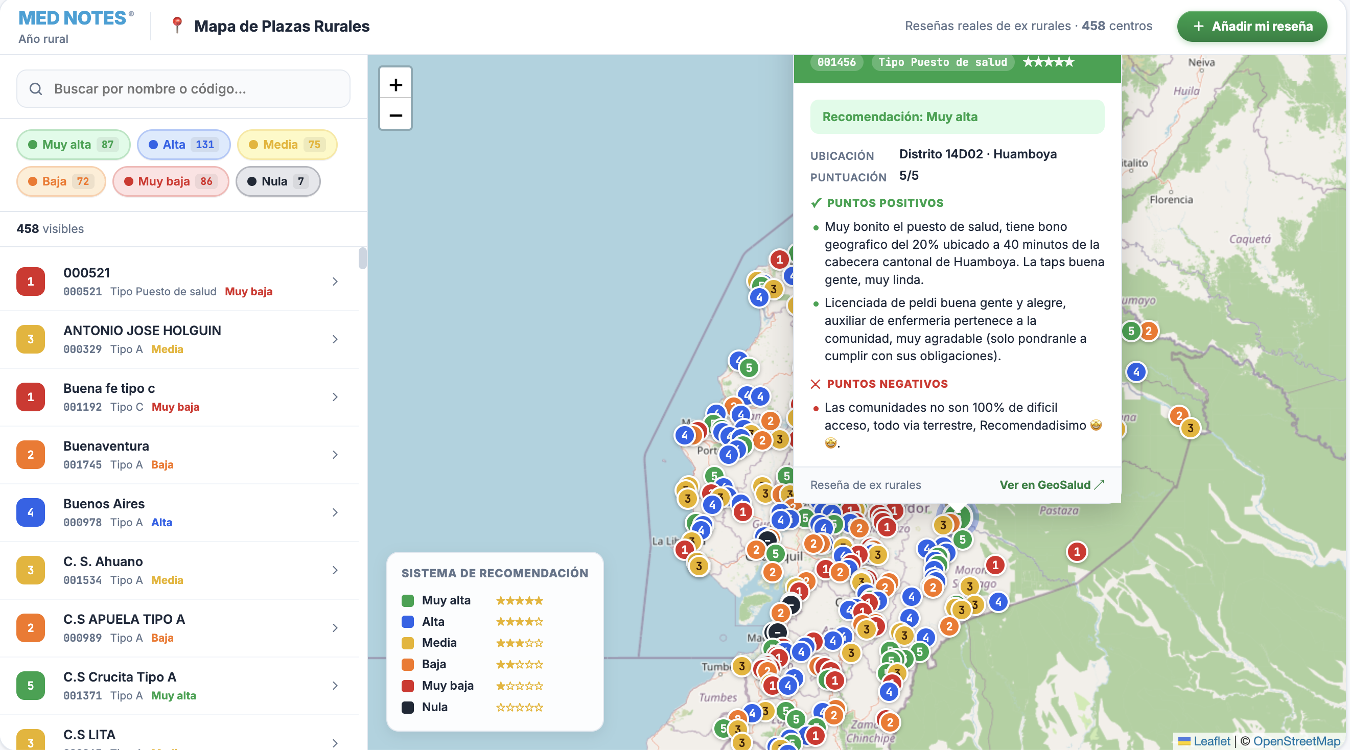 Mapa interactivo de plazas rurales — rural.mednotes.cloud/mapa-rural